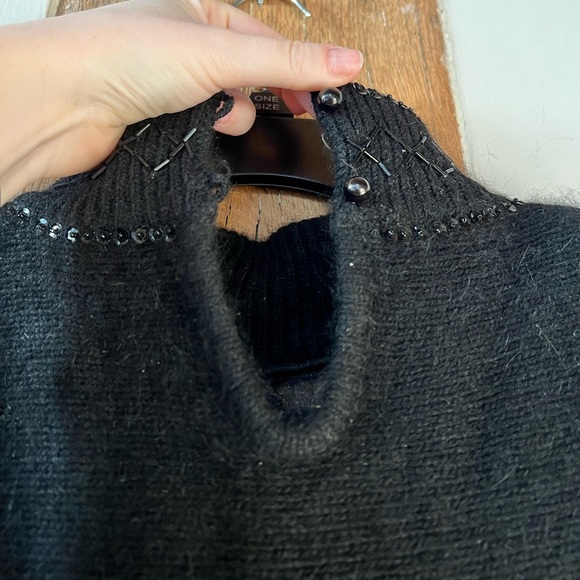 Gantos Vintage Beaded Fringe Mock Neck Sweater - Picture 7 of 8